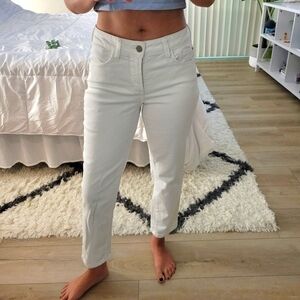 NYDJ Cream White Ankle Cropped Jeans Relaxed Fit